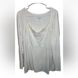 Torrid Women's Super Soft Ribbed Knit Long Sleeve White Tunic Size 3X EUC